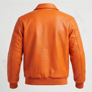 Chaqueta de cuero para hombre NAI-0457A, estilo recto, a la venta al por mayor, ropa de protección para motociclistas, color personalizado. - Product Image 2