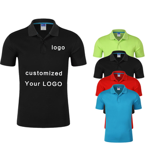 เสื้อโปโลแขนสั้นสีพื้นสำหรับผู้ชาย พิมพ์ลายโลโก้ด้วยเทคนิคฮีททรานเฟอร์ เนื้อผ้าปิเก้ระบายอากาศ สไตล์ลำลอง - Product Image 2