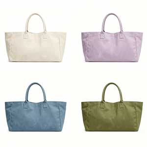 Bolsa de Mano de Poliéster/Algodón Estampada en Colores Azul Lavanda y Verde Oliva, Lavable, Resistente al Agua, Reutilizable, para Compras - Product Image 4