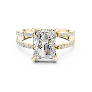 Anillo de Compromiso de Oro de 14K con Diamante Radiante de 3 Quilates Cultivado en Laboratorio, Corte Radiante, Tallo Dividido, Certificado IGI VS1 E, Ideal para Aniversario o Boda - ¡Venta Caliente! - Product Image 1