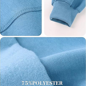Sweat-shirt pull-over décontracté pour femme en polaire polyester/coton, coupe oversize, écologique, séchage rapide, col montant, manches longues, hiver - Product Image 3
