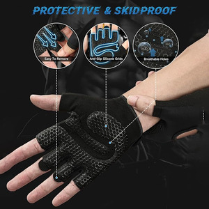 Custom <b>Half</b> Finger Fitness Gloves Non <b>Slip</b> Neoprene Weight Lifting Gym Workout Training Gloves for Men Women - Product Image 2