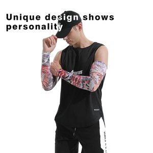 Manchon de cyclisme unisexe en polyester anti-UV avec imprimé crâne et serpent pour adultes - Product Image 3