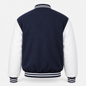 Custom Casual Solid Front Varsity Letterman Bomber <b>Jacket</b> Genuine Leather Shell Wool Polyester Cotton Canvas Winter <b>Baseball</b> - Product Image 3