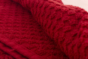 Serviettes de cuisine en coton tissé rouge écologiques à séchage rapide, motif géométrique rectangulaire, lavables en machine, pour usage domestique, serviettes de bain et de toilette - Product Image 5