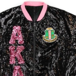 Custom Black Pink Sequin Bomber <b>Jacket</b> Long Sleeve <b>Zip</b> <b>Up</b> Varsity Teamwear Ribbed Trim Fashion Sportswear Casual Outerwear - Product Image 6