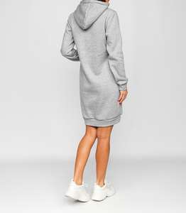 Sudadera con Capucha de Forro Polar para Mujer, Invierno, Personalizable, OEM, Proveedor al por Mayor, Cómoda, Informal, con Capucha, Cierre Frontal Regular, Gris - Product Image 6