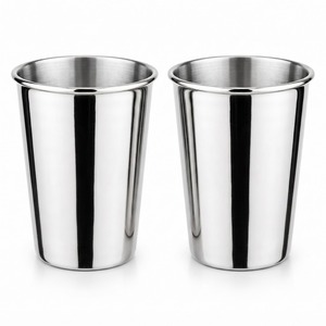 Gobelets en acier inoxydable incassable, verre martelé, qualité alimentaire, finition miroir, pour usage domestique, restaurant, hôtel. - Product Image 6
