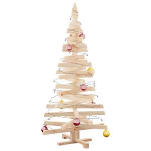 Albero di Natale in Legno di Pino Massiccio con Supporto, 150 cm, Alberi di Natale Naturali - Product Image 3