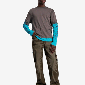 T-shirt pour homme de haute qualité 100% coton, design personnalisé, double couche, manches longues, coupe ample et logo imprimé - Product Image 6