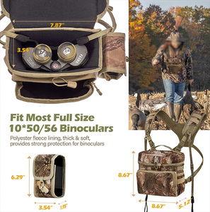 Wholesale Camo Hunting Binocular Harness Chest Pack Rangefinder Pouch Fleece-Lined Rain Cover Adjustable Straps - Product Image 3