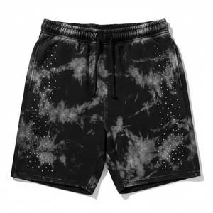 Men's <b>Tie</b> Dye 100% <b>Polyester</b> Front Logo Digital Printing Canvas Shorts Mid Waist Drawstring Casual Breathable - Product Image 1