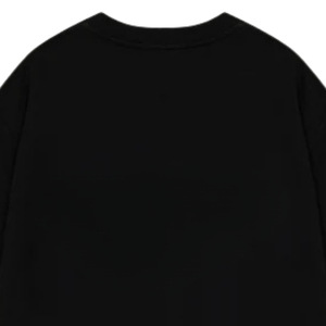 Camiseta de Manga Corta Oversize para Hombre, Negra, con Logotipo Minimalista en el Pecho, Cuello Redondo de Algodón, Estilo Casual Urbano, Venta al Por Mayor, Suministro OEM - Product Image 4