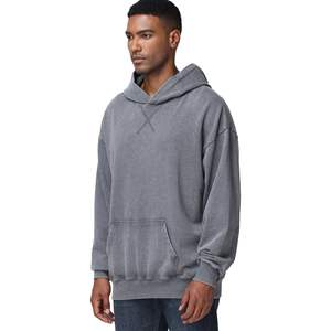 Sweat-shirt oversize homme effet délavé, streetwear, décontracté, pour la gym, lourd, pull-over, hiver - Product Image 5