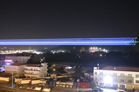 Publicité laser extérieure haute puissance 200W Programmable Fb4 longue portée Sky Text logo Projecteur lumières de scène spectacle d'événement laser