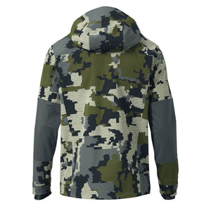 Veste de chasse personnalisée unisexe imperméable coupe-vent en polyester camouflage subalpin à perles, veste softshell à capuche, équipement tactique d'extérieur - Product Image 2
