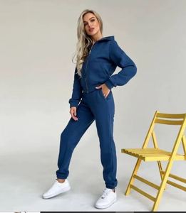 Tracksuit Women New Arrivals Custom Velvet Tracksuit Women Zipper Body Velour Track Jacket With <b>Pants</b> 2 Piece Set Women Clothing - Product Image 3