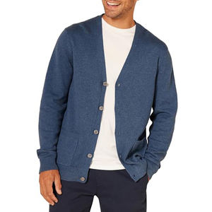 Cárdigan de Hombre de Lana 100% de Alta Calidad, MOQ Bajo, Cuello en V, Manga Larga, Suave y Cálido para Invierno, Suéter Tejido - Product Image 1