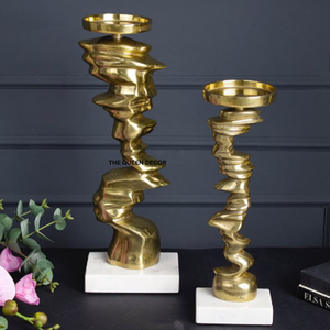 Support de bougie décoratif moderne de luxe pour la maison et les mariages, en verre, couleur or, lot de 3, vente en gros - Product Image 5