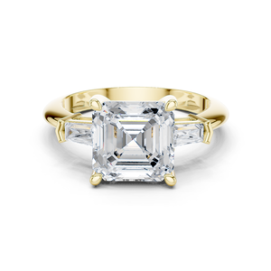 แหวนหมั้นทองคำแท้ 14K พร้อมเพชรทรง Asscher และ Emerald Cut เพชรเลี้ยงในห้องปฏิบัติการ แหวนขอแต่งงานสุดพิเศษสำหรับผู้หญิง - Product Image 1