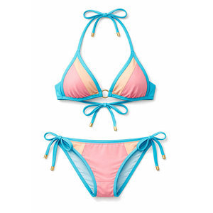 Traje de Baño Bikini para Mujer, Talla Grande, Precio Económico, Transpirable, Triangular, de Neopreno, Sexy - Product Image 1