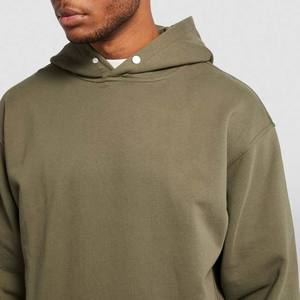 Sudadera con Capucha Personalizable de Algodón para Hombre, Gruesa, de Forro Polar Térmico para Otoño, Diseño Liso Teñido - Product Image 5