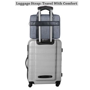 Briefcase Bag Water Resistant Shoulder Bag with Dual Compartments Leather Handles Luggage Strap Front Pocket Laptop Bags - Product Image 6