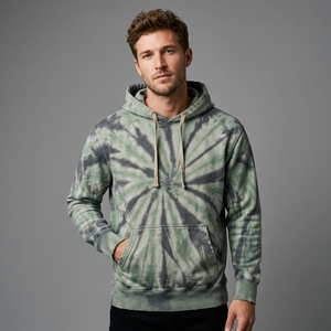 Sudadera con Capucha para Hombre, Color Verde Salvia y Gris, Estilo Tie Dye, Personalizada, Streetwear, Oversize, Unisex, Felpa Suave, OEM, ODM, Ropa al por Mayor - Product Image 3
