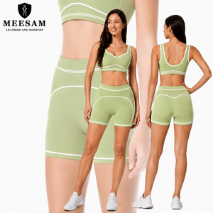 Ensemble de yoga uni en gros, Spandex/Polyester, respirant, écologique, taille mi-haute, manches longues, haute qualité - Product Image 3