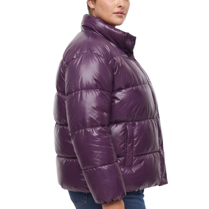 Doudoune matelassée grande taille pour femme avec fermeture éclair, col montant, chaude pour l'hiver, manteau d'extérieur ample pour femme - Product Image 2