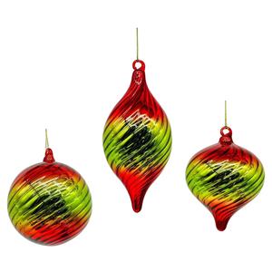 Colgante de decoración de árbol de Navidad de colores soplado a mano - Product Image 1