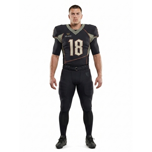 Ensemble de football américain personnalisé OEM respirant en polyester et élasthanne 88/12, uniforme d'élite pour équipes, marque privée, toutes saisons - Product Image 1