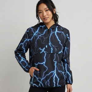 ROLEIN Unisex Eco-Friendly 100% Polyester <b>Fleece</b> <b>Thick</b> Bomber <b>Jacket</b> Zipper Closure Crew Neck Sublimation Print Winter Front - Product Image 6