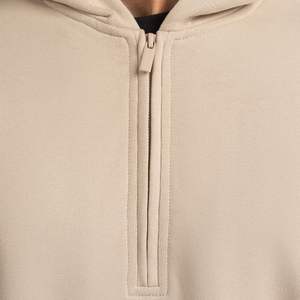 เสื้อฮู้ดดี้ผ้าฝ้าย 100% แบบสั่งทำพิเศษสำหรับผู้ชายและผู้หญิง  รับผลิตแบบ OEM ODM พร้อมปักโลโก้ตามสั่ง  แบบซิปครึ่งตัว - Product Image 3