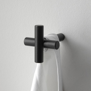 Porte-manteau mural en métal noir avec revêtement en poudre - Product Image 1