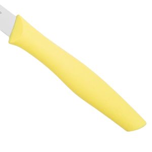 Couteaux à éplucher utilitaires à manche jaune clair avec lame étroite argentée pour couper les fruits, trancher les légumes et l'usage domestique en cuisine - Product Image 3