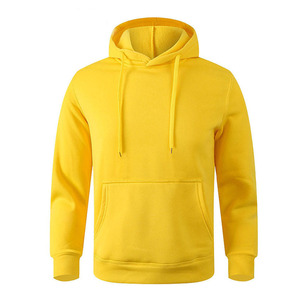 Sweat-shirt à capuche noir uni pour homme, avec logo frontal, cordon de serrage réglable, poche kangourou, service OEM, coupe confortable - Product Image 5