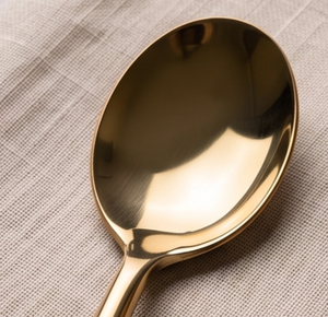 Ensemble de couverts minimalistes en or, cuillère, couteau, fourchette, métal, passe au lave-vaisselle, élégant, pour mariage - Product Image 2