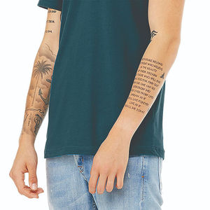 เสื้อยืดคอกลม OEM สีเขียวอมฟ้าเข้ม รุ่น Essential Unisex - ผ้าฝ้าย Airlume 100%, น้ำหนัก 4.2 ออนซ์, 32 เส้นด้ายเดี่ยว - Product Image 5