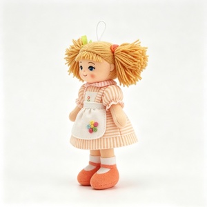 customized Mini hanging rag <b>doll</b>, twin pigtail cloth <b>doll</b>, striped dress apron <b>doll</b>, fabric plush ornament, stuffed girl <b>doll</b> - Product Image 2