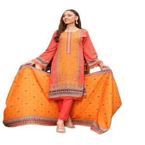 Super Whole Seller-Pakistani Salwar Kameez Pakistán y lino indio Trajes de mujer de 3 piezas con impresión digital de Dr Haris - Product Image 1