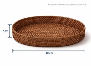 Luxury Rattan Serving Tray Best Quality Handmade Natural Weave Stylish Home Kitchen Serving <b>Storage</b> Tray - Product Image 4