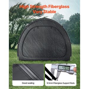 Tenda per Deposito Biciclette da Esterno Hi Outdoor con Finestra Ventilata, Riparo Spazioso e Impermeabile a Forma di Ventaglio per 5+ Biciclette - Product Image 4