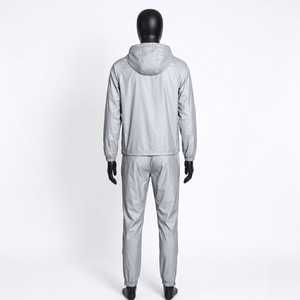 Men Reflective Hooded Tracksuit Full Zip Windbreaker <b>Jacket</b> And Pants Set <b>Lightweight</b> Waterproof Outdoor Sports <b>Running</b> Suit - Product Image 3