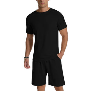 Ensemble de sport d'été pour hommes, respirant, anti-humidité, t-shirt à manches courtes et short, ensemble de survêtement de course à pied en 2 pièces - Product Image 1
