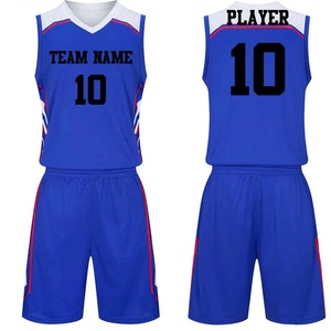 Ensemble d'uniformes de basketball imprimés par sublimation de haute qualité, respirant, séchage rapide, col en V, sans manches, personnalisable à 100 % - Product Image 1