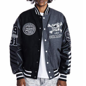 Embroidery Coated Stand Collar Customised Leather Sleeve Men's Varsity <b>Jacket</b> Best Selling High Street Plain Dyed <b>Jackets</b> - Product Image 3