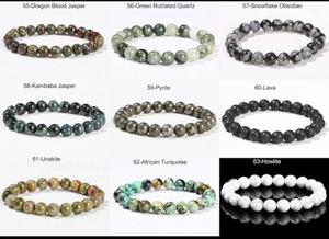 Natural Beaded <b>Bracelets</b> Trendy Unisex Bohemia Gift Jewelry Dragon Blood Jasper <b>Amethyst</b> Green Rutilated Quartz Snowflake - Product Image 3