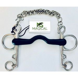Mors à cheval sur mesure de haute qualité, mors Pelham en caoutchouc, mors en acier inoxydable, toutes tailles disponibles en stock - Product Image 6