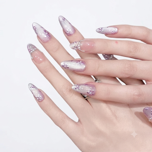 สร้อยไข่มุกวิสทีเรียสีเบจสีนู้ดดีไซน์เกราะบันไดนิ้วสั้น - Product Image 3